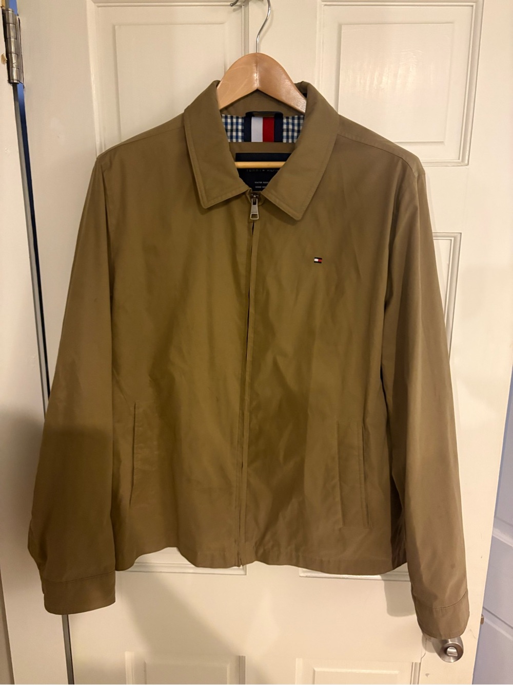 Tommy Hilfiger Men's Khaki Lightweight Zip-Front Jacket